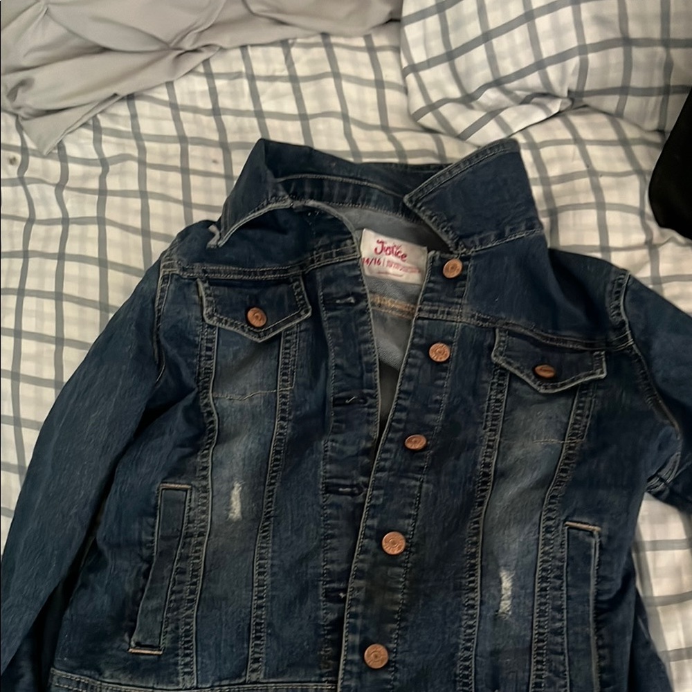 Dark Blue Denim Jacket with copper Buttons